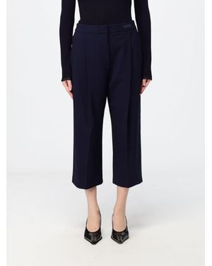 Elisabetta Franchi Mid-Rise Cropped Crêpe Trousers - Blue
