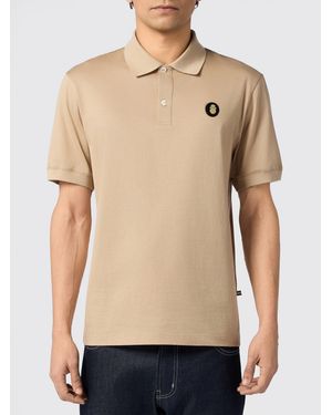 Billionaire Short-Sleeved Cotton Polo Shirt With Applied Logo - Natural