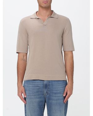 Ballantyne Cotton Knit Polo Shirt - Grey