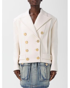 Balmain Wool Coat - Natural