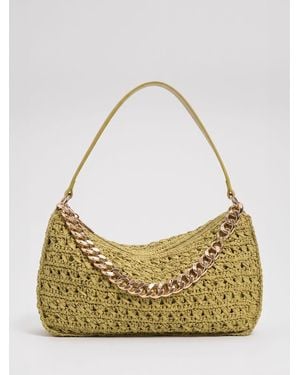 Twinset Liliana Crochet Raffia Bag - Metallic