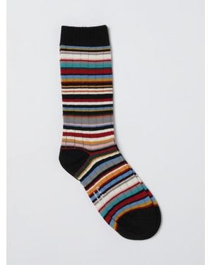 Paul Smith Striped Cotton Blend Socks - White