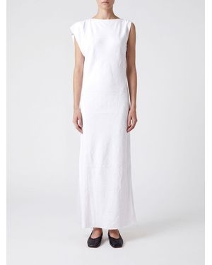 Jacquemus Vestido Largo Asimétrico The Drap Longue En Mezcla De Viscosa - Blanco