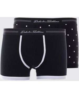 Dolce & Gabbana Dolce &Amp Gabbana Set De Dos Bóxers De Lunares En Algodón Elástico - Negro