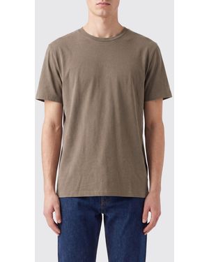 A.P.C. Camiseta De Algodón Con Logo Estampado En La Espalda - Gris