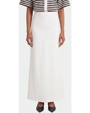 Max Mara Viscose Blend Long Skirt - White