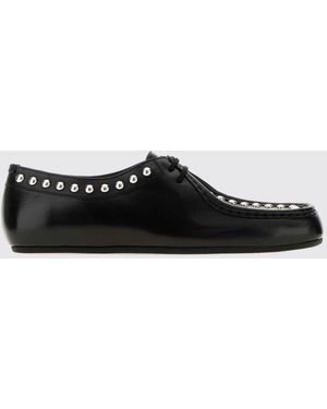 Jil Sander Hood Studded Bovine Leather Derby Shoes - Black