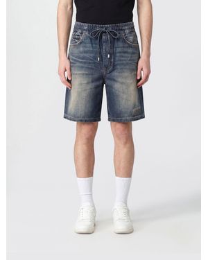 Amiri Knielange Baumwoll-Denim-Shorts Mit 5 Taschen Und Kordelzug - Blau