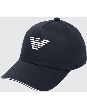 Emporio Armani Baumwoll-Baseballkappe Von Mit Adler-Logo - Blau