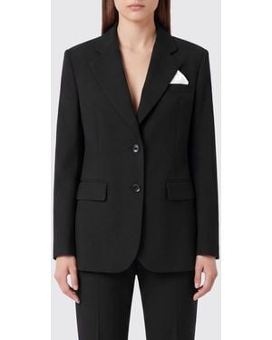 Elisabetta Franchi Single-Breasted Cropped Crêpe Blazer With Lapel Collar - Black