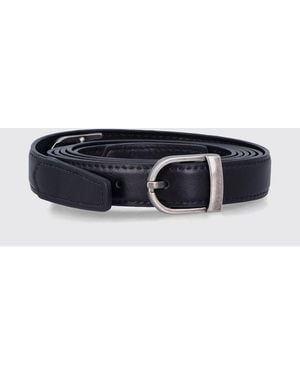 Low Classic Two Way Buckle Leather Belt - White