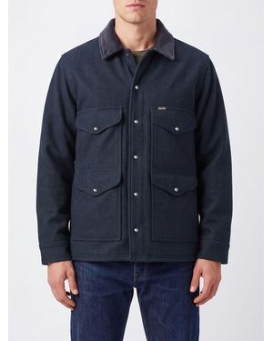 Filson Waterproof Wool Shirt Jacket With Velvet Collar - Blue
