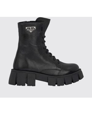 Philipp Plein Lace-Up Combat Boots - Black