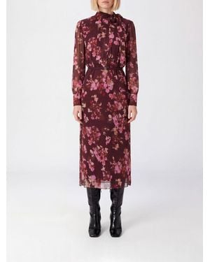 Nissa Floral Print Midi Sheath Dress - Red