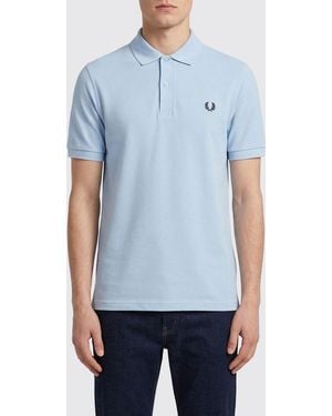 Fred Perry Cotton Polo Shirt With Logo - Blue