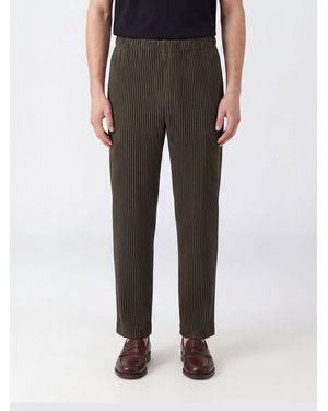 Homme Plissé Issey Miyake Homme Plissé Issey Miyake Slim Fit Pleated Trousers With Elasticated Waist - Black