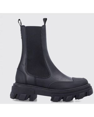 Ganni Mid Cleated Chelsea Boots - Blue