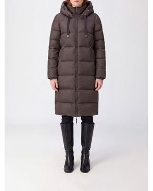 Parajumpers Lange Gesteppte Daunenjacke Aus Nylon Mit Kapuze Und Kordelzug - Braun