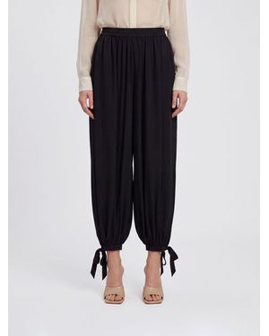 Chloé ChloÉ Pantalones Harem De Seda De Pierna Ancha Y Talle Alto De - Azul