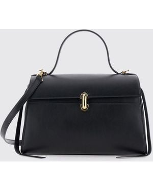 SAVETTE Bolso De Mano Symmetry En Piel De Becerro Lisa Con Bandolera Extraíble - Negro