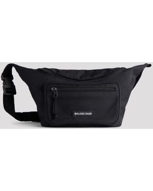 Balenciaga Explorer Gürteltasche Aus Nylon Mit Appliziertem Logo Und Verstellbarem Riemen - Schwarz