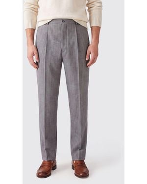 Dries Van Noten Pinstriped Wool Slim Fit Chino Pants With Pleats And America Pockets - Gray