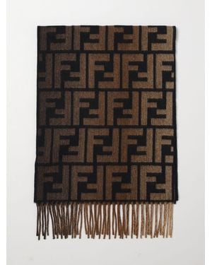 Fendi Écharpe Ff En Laine Jacquard - Noir