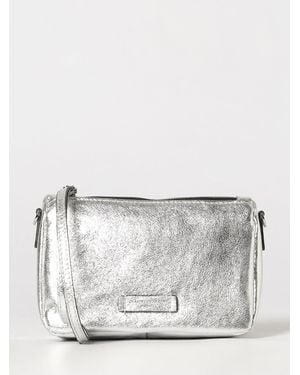 Gianni Chiarini Nora Laminated Leather Mini Bag With Crossbody Strap - Gray