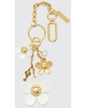 Marc Jacobs Porte-Clés Daisy En Métal En Forme De Fleur Avec Charm - Blanc