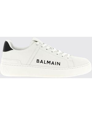 Balmain B-Court Leather Trainers - Natural