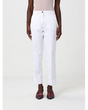Mason's Stretch Cotton Cropped Fit Pants - White