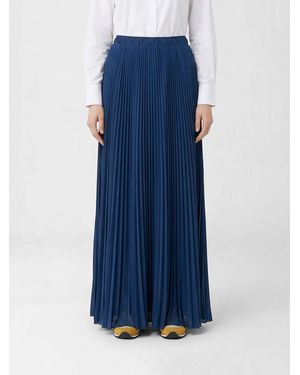 Patrizia Pepe Pleated Crêpe Skirt - Blue