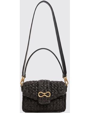 Twinset Crochet Raffia Bag - White