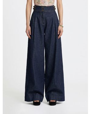 Zimmermann Cotton Denim Palazzo Jeans - Blue