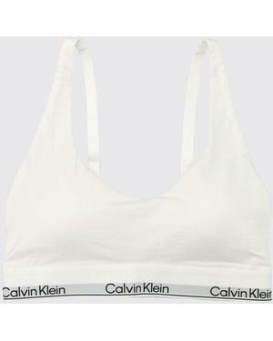 Calvin Klein Bandeau-Bh Aus Baumwolle Und Modal Mit Verstellbaren Trägern - Natur