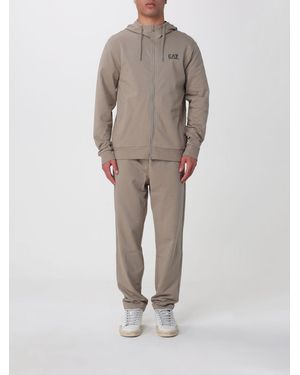 EA7 Cotton Sportswear Set With Logo - Grey