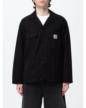 Carhartt Cotton Twill Shirt Jacket With Patch Pockets And Logo Patch - Black