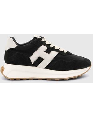 Hogan Suede And Nylon Trainers - Black