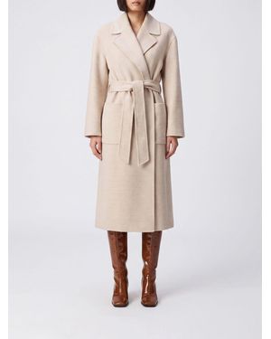 Fabiana Filippi Long Belted Robe Coat - Natural