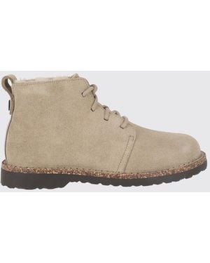 Birkenstock Uppsala Mid Suede Lace-Up Ankle Boots With Shearling Lining - Natural