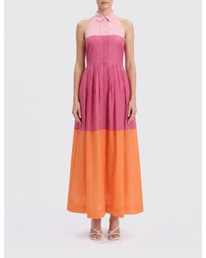 Sara Roka Cotton And Silk Chemisier Dress - Pink
