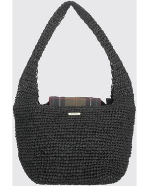 Barbour Lily Crochet Raffia Bag - Black