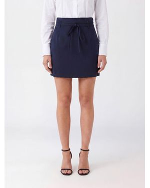 Twinset High-Waisted Pencil Mini Skirt With Belt And Side Zip - Blue