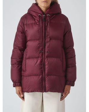 Max Mara Plumífero Corto De Nailon Técnico Acolchado Con Capucha - Rojo