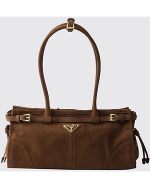 Prada Bolso Bonnie De Piel - Blanco