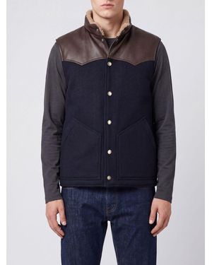 Brunello Cucinelli Chaleco Acolchado De Lana Con Cuello Alto Y Bolsillos Franceses - Azul