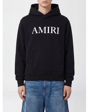 Amiri Sudadera Con Capucha De Algodón De Corte Relajado Con Logo En Contraste - Negro