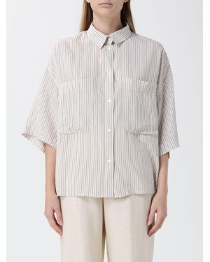 Barena Striped Silk Blend Casual Shirt - White