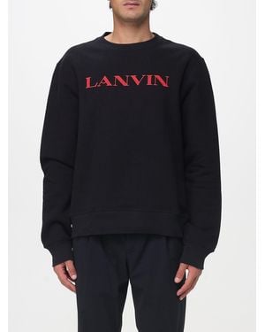 Lanvin Cotton Crew-Neck Sweatshirt With Logo - Blue