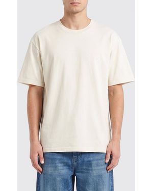 AMISH T-Shirt En Coton Avec Épaules Tombantes Et Col Rond À La Coupe Contemporaine - Blanc
